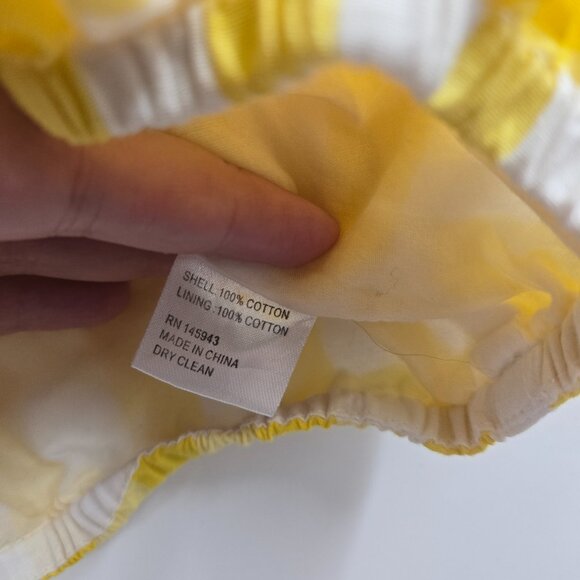 Color Me Courtney Crop Yellow Gingham Lined Balloon Sleeves 100% Cotton Small - Picture 4 of 6